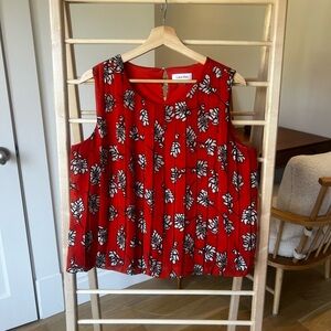 Calvin Klein Size Large Women's Red Sleeveless Top